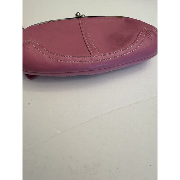 Coach Soho Kisslock Pretty in Pink Leather Wristlet Clutch Purse 8x4x1” EUC - Picture 4 of 11